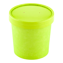 Bio Tek Round Eco Green Paper Soup Container Lid - Fits 12 oz - 200 count box