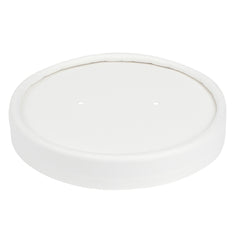 Bio Tek Round White Paper Soup Container Lid - Fits 8 and 12 oz - 200 count box