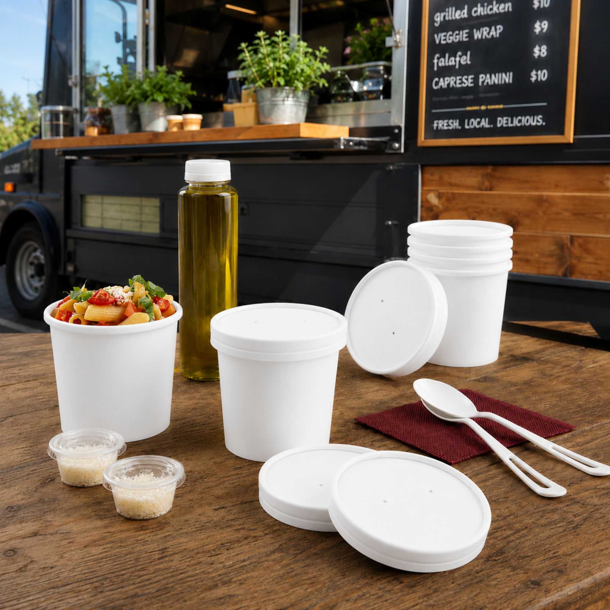 Bio Tek Round White Paper Soup Container Lid - Fits 8 and 12 oz - 200 count box