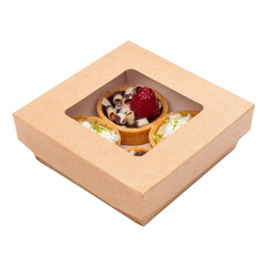 Cafe Vision 13 oz Square Kraft Paper Small Take Out Container - 4 1/2