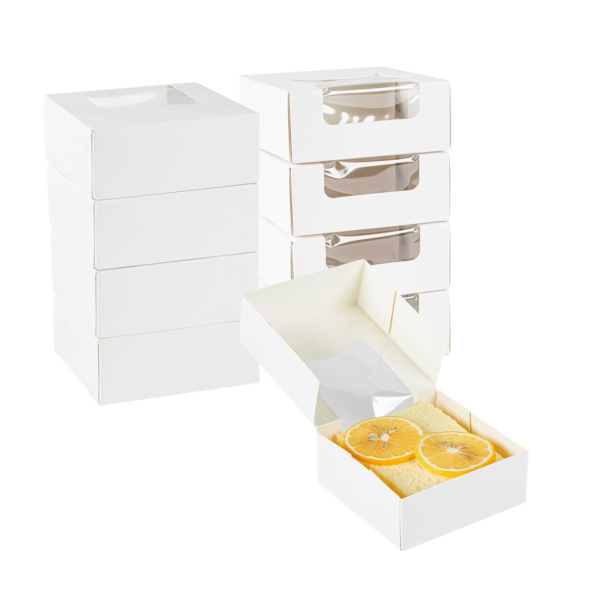 Cafe Vision 11 oz Square White Paper Small Take Out Container - 4" x 4" x 1 1/2" - 200 count box