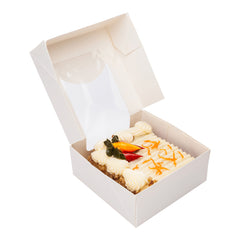 Cafe Vision 11 oz Square White Paper Small Take Out Container - 4