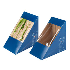 Cafe Vision Triangle Frenchie Paper Large Sandwich Box - 4 3/4