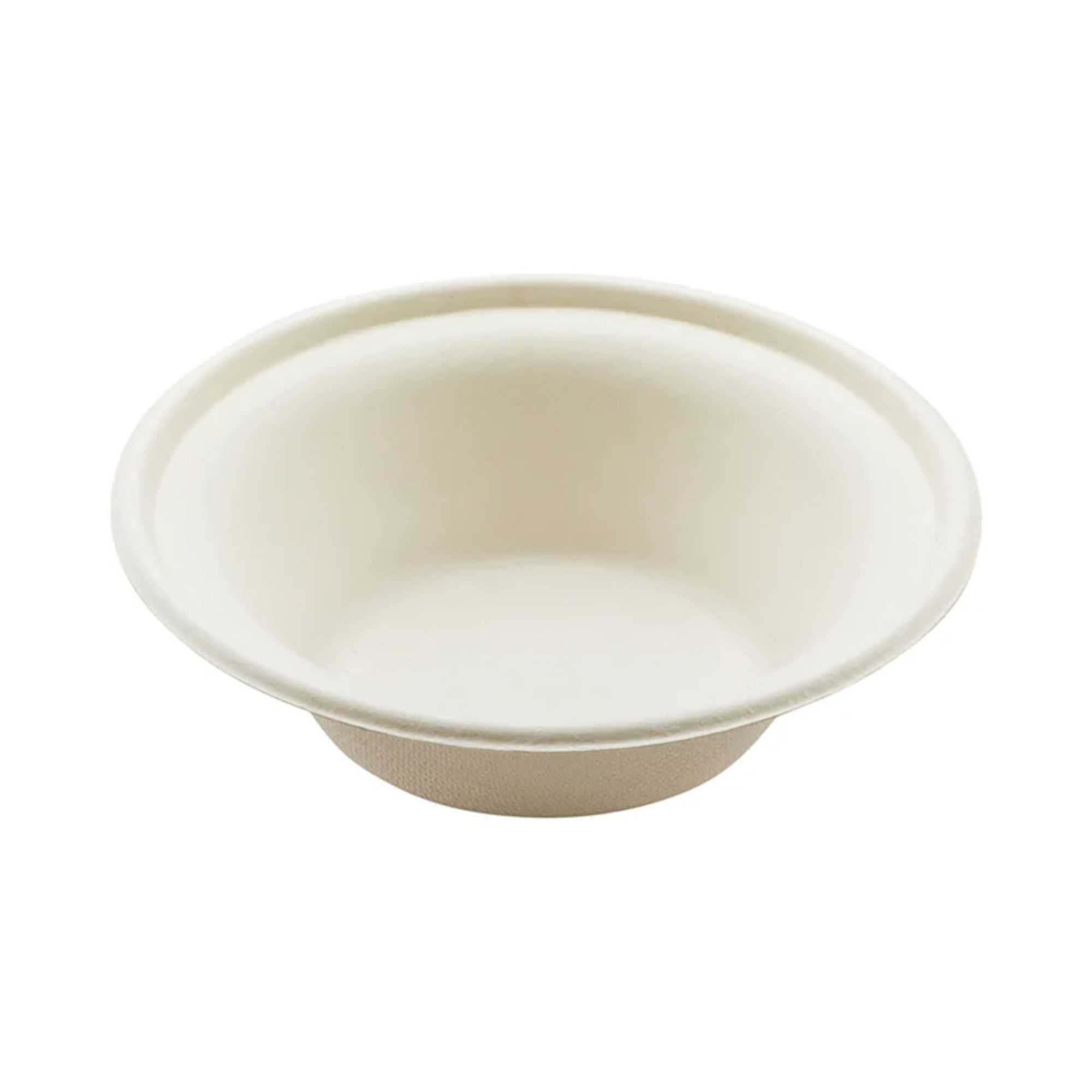 Pulp Tek 12 oz Round White Sugarcane / Bagasse Bowl - 6" x 6" x 1 3/4" - 100 count box