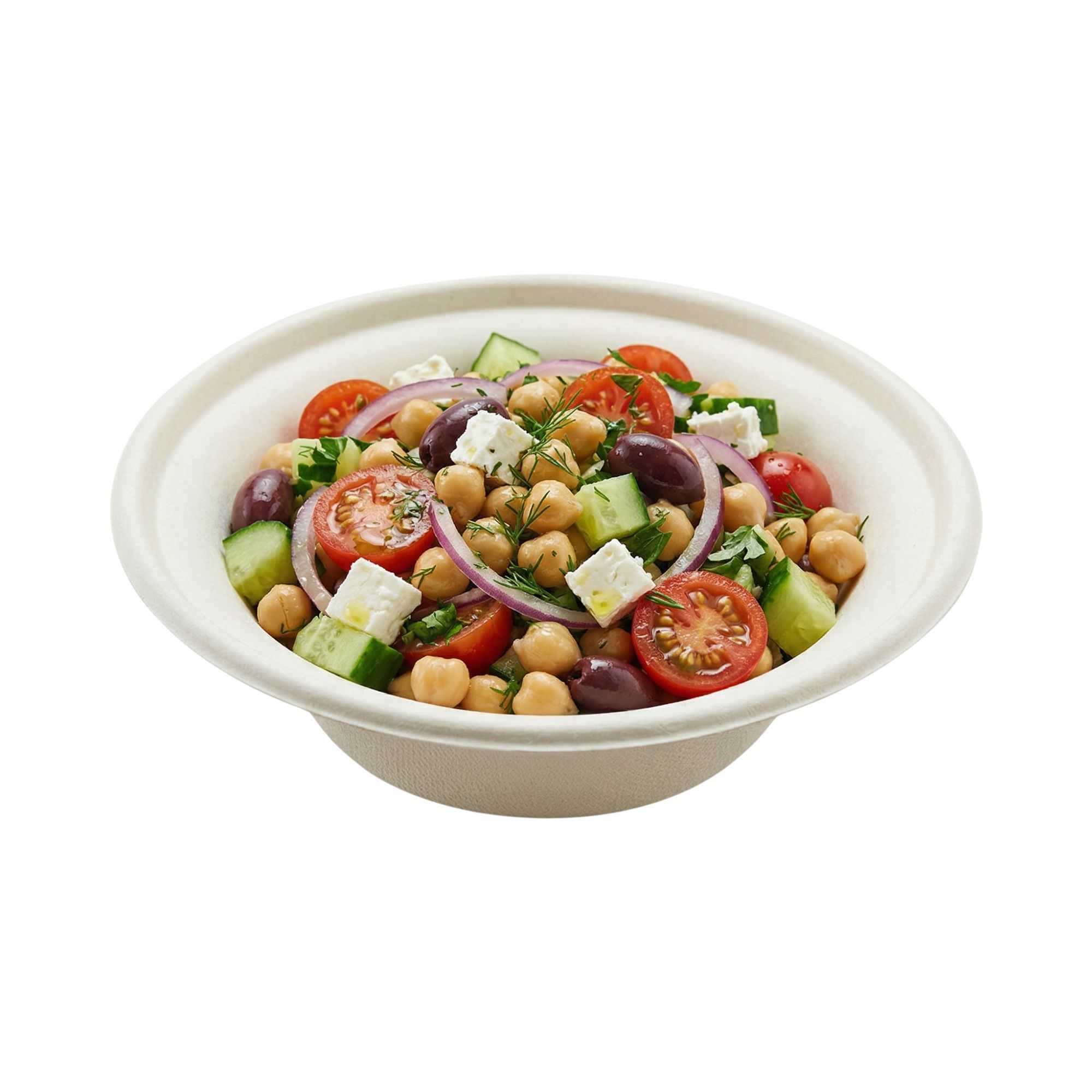 Pulp Tek 12 oz Round White Sugarcane / Bagasse Bowl - 6" x 6" x 1 3/4" - 100 count box