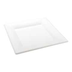 Pulp Tek Square White Sugarcane / Bagasse Large Plate - 10 1/4