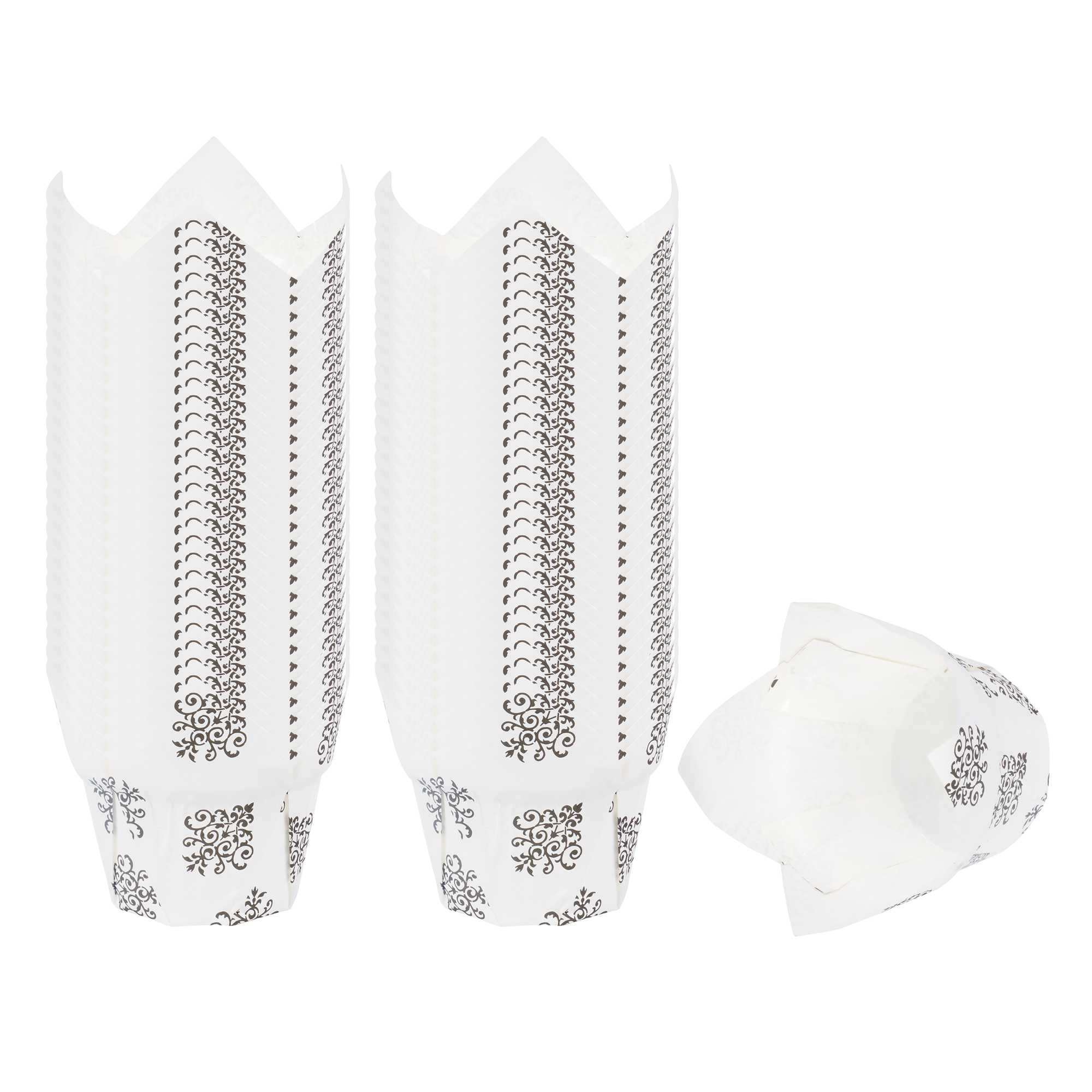 Panificio 1 oz Tulip Vintage Floral Paper Regular Baking Cup - 3" x 3" x 3 1/2" - 200 count box