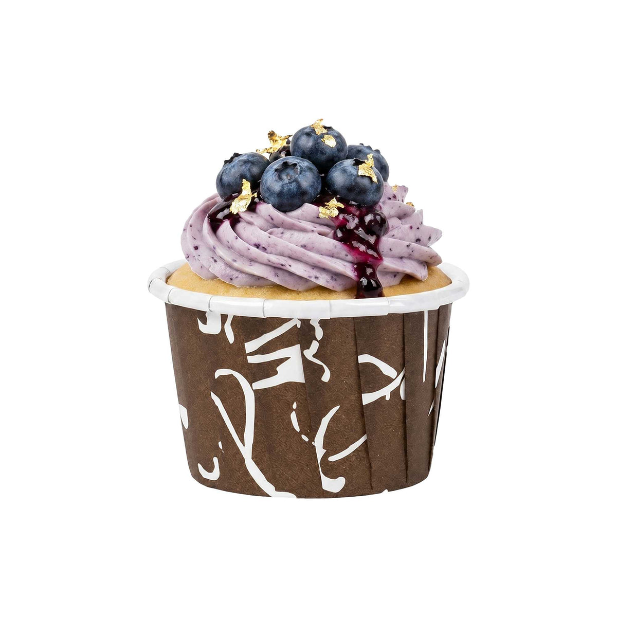 Panificio 2 oz Round Chocolate Wisp Paper Medium Baking Cup - Pleated - 2 1/4" x 2 1/4" x 1 1/2" - 200 count box
