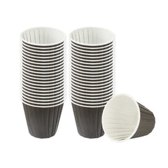 Panificio 4 oz Round Black Paper Tall Baking Cup - Pleated - 3