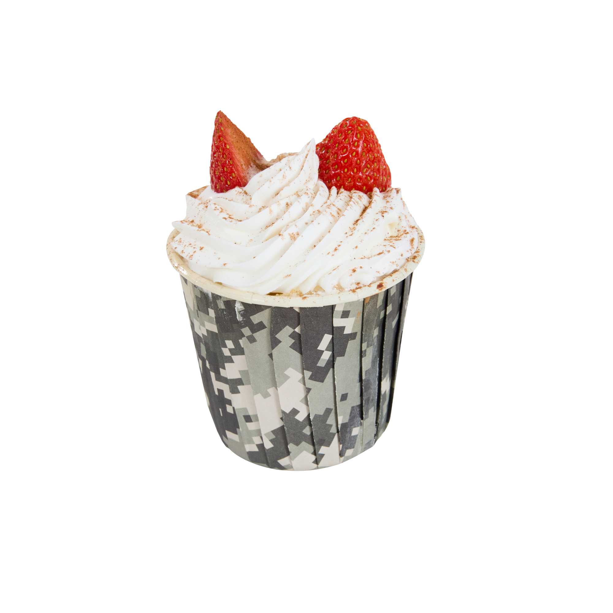 Panificio 4 oz Round Camouflage Paper Tall Baking Cup - Pleated - 3" x 3" x 2 3/4" - 200 count box