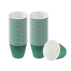 Panificio 4 oz Round Forest Green Paper Tall Baking Cup - Pleated - 3
