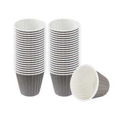 Panificio 4 oz Round Gray Paper Tall Baking Cup - Pleated - 3