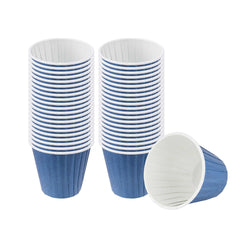 Panificio 4 oz Round Midnight Blue Paper Tall Baking Cup - Pleated - 3