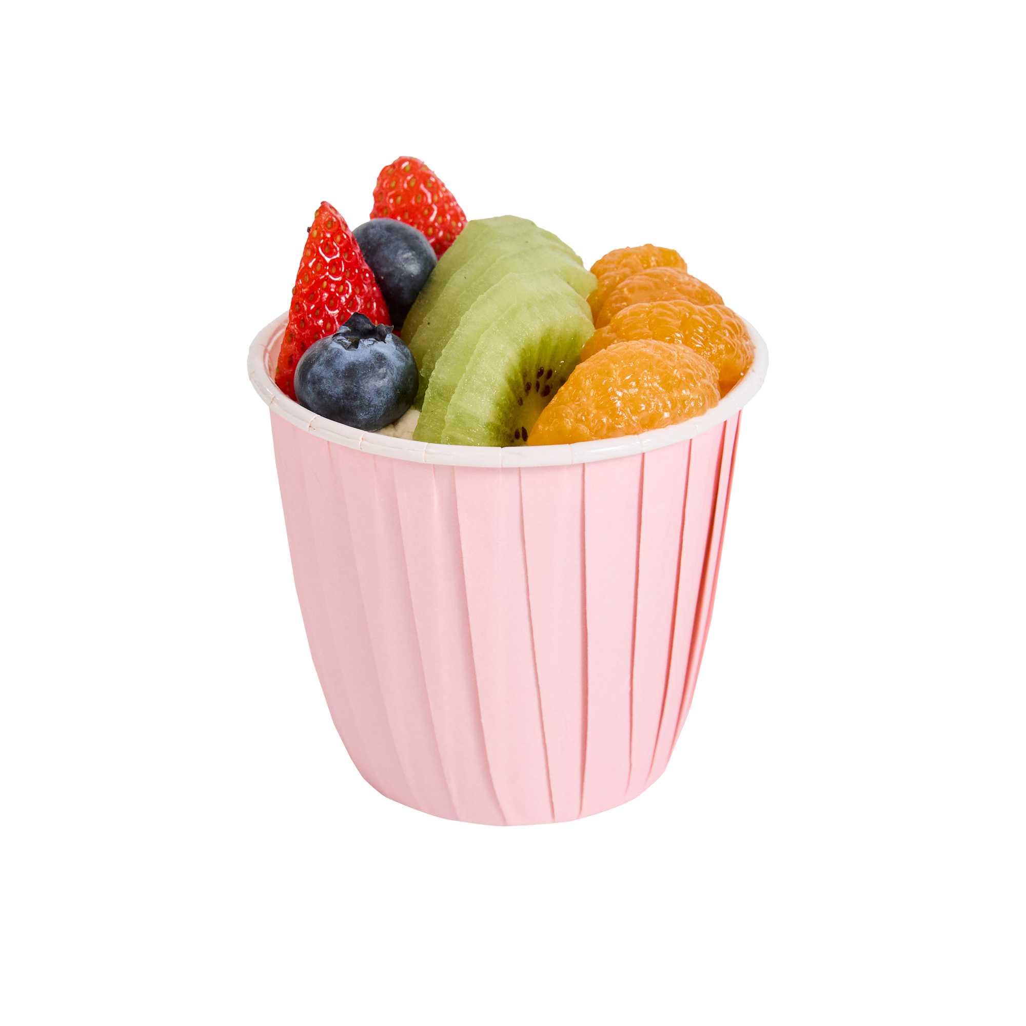 Panificio 4 oz Round Pink Paper Tall Baking Cup - Pleated - 3" x 3" x 2 3/4" - 200 count box