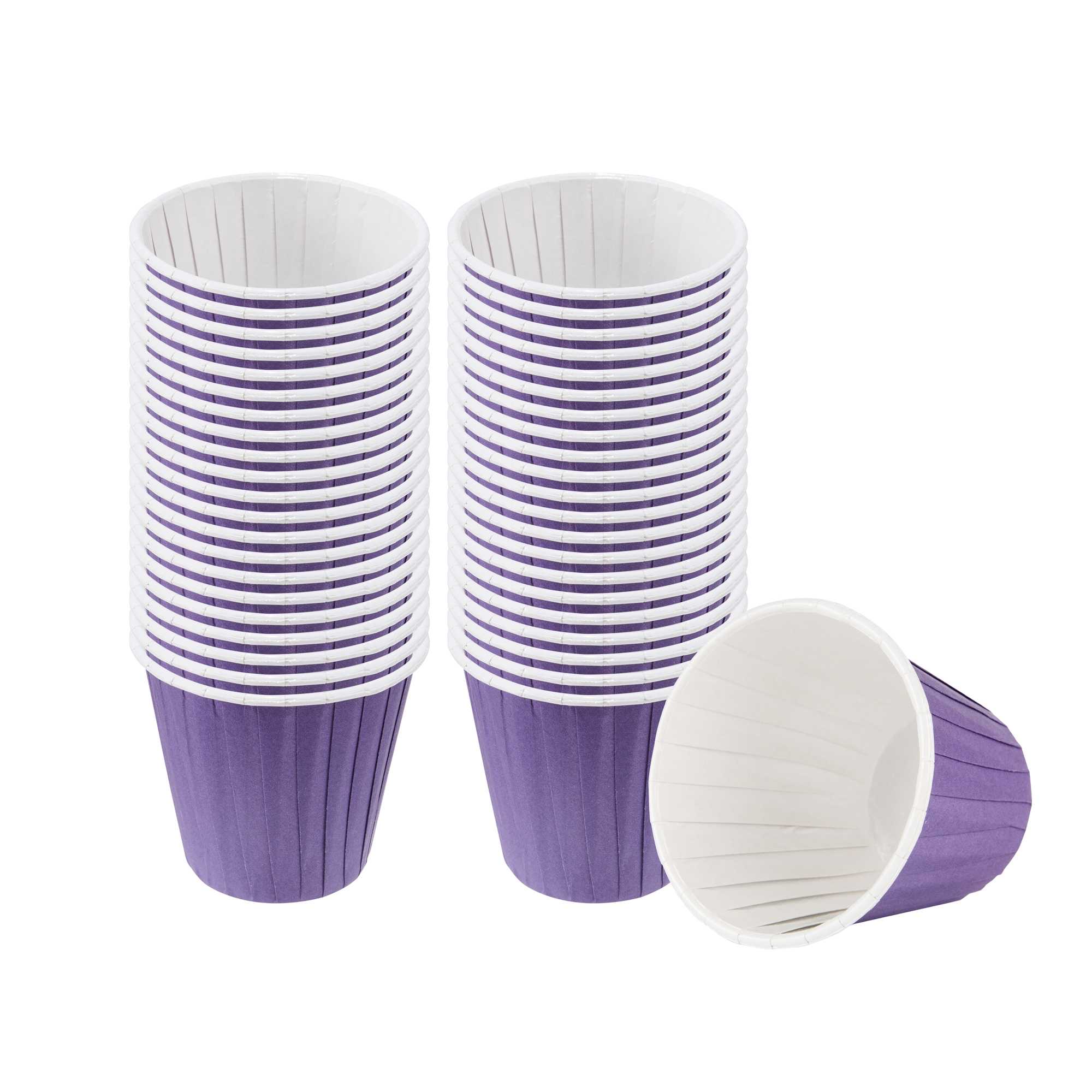 Panificio 4 oz Round Purple Paper Tall Baking Cup - Pleated - 3" x 3" x 2 3/4" - 200 count box
