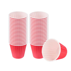 Panificio 4 oz Round Red Paper Tall Baking Cup - Pleated - 3