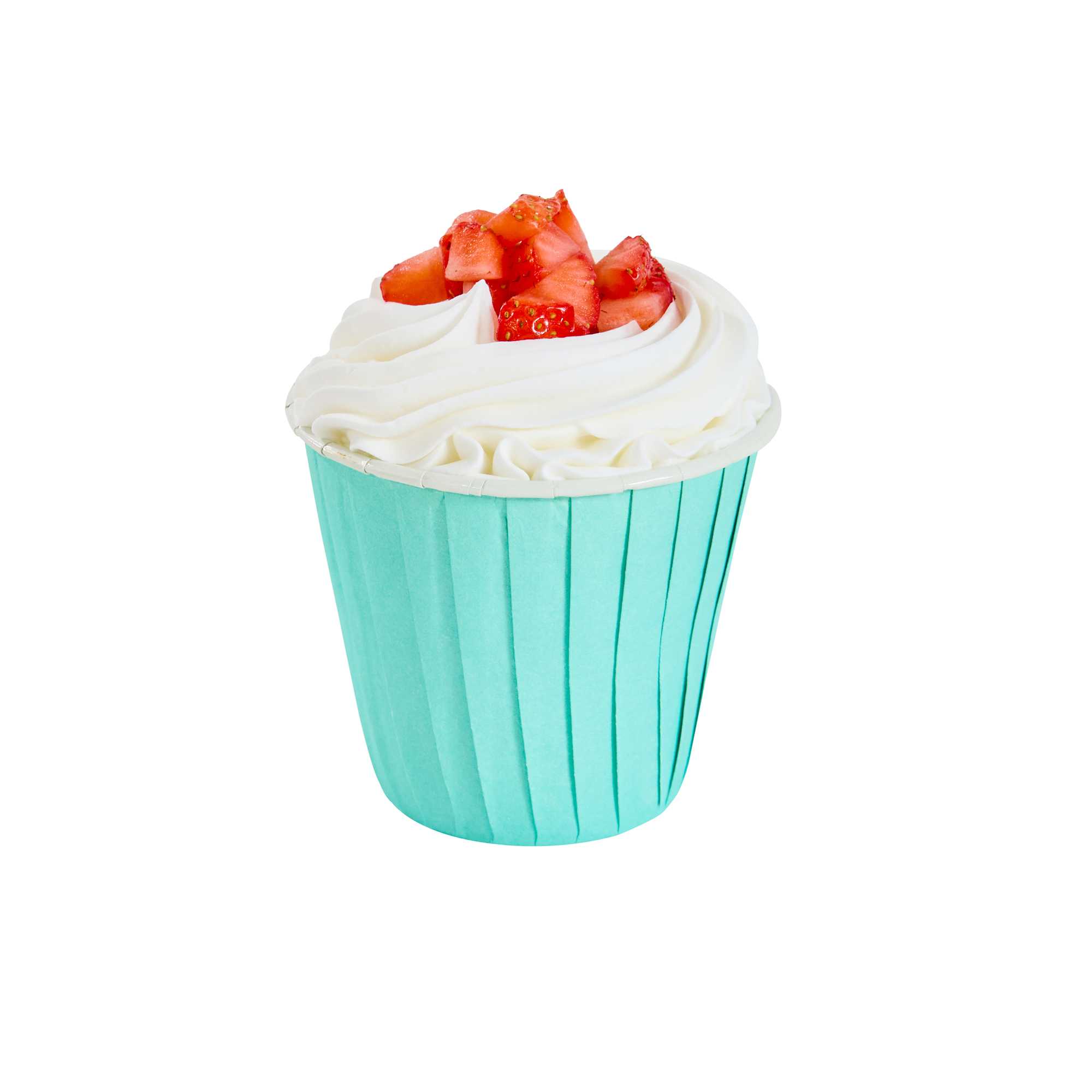 Panificio 4 oz Round Turquoise Paper Tall Baking Cup - Pleated - 3" x 3" x 2 3/4" - 200 count box