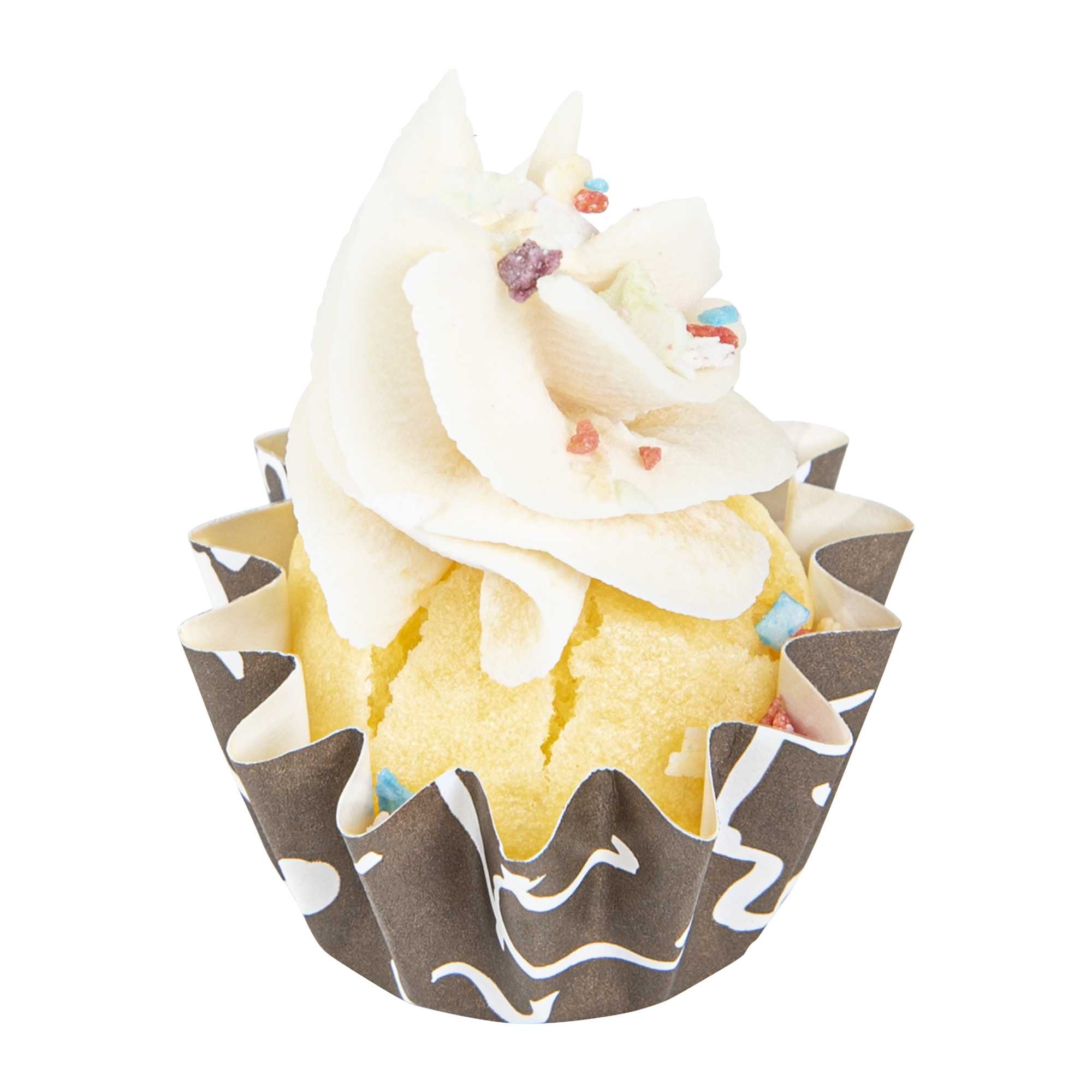 Panificio 0.4 oz Round Chocolate Wisp Paper Mini Baking Cup - Flared - 2" x 2" x 1/2" - 200 count box