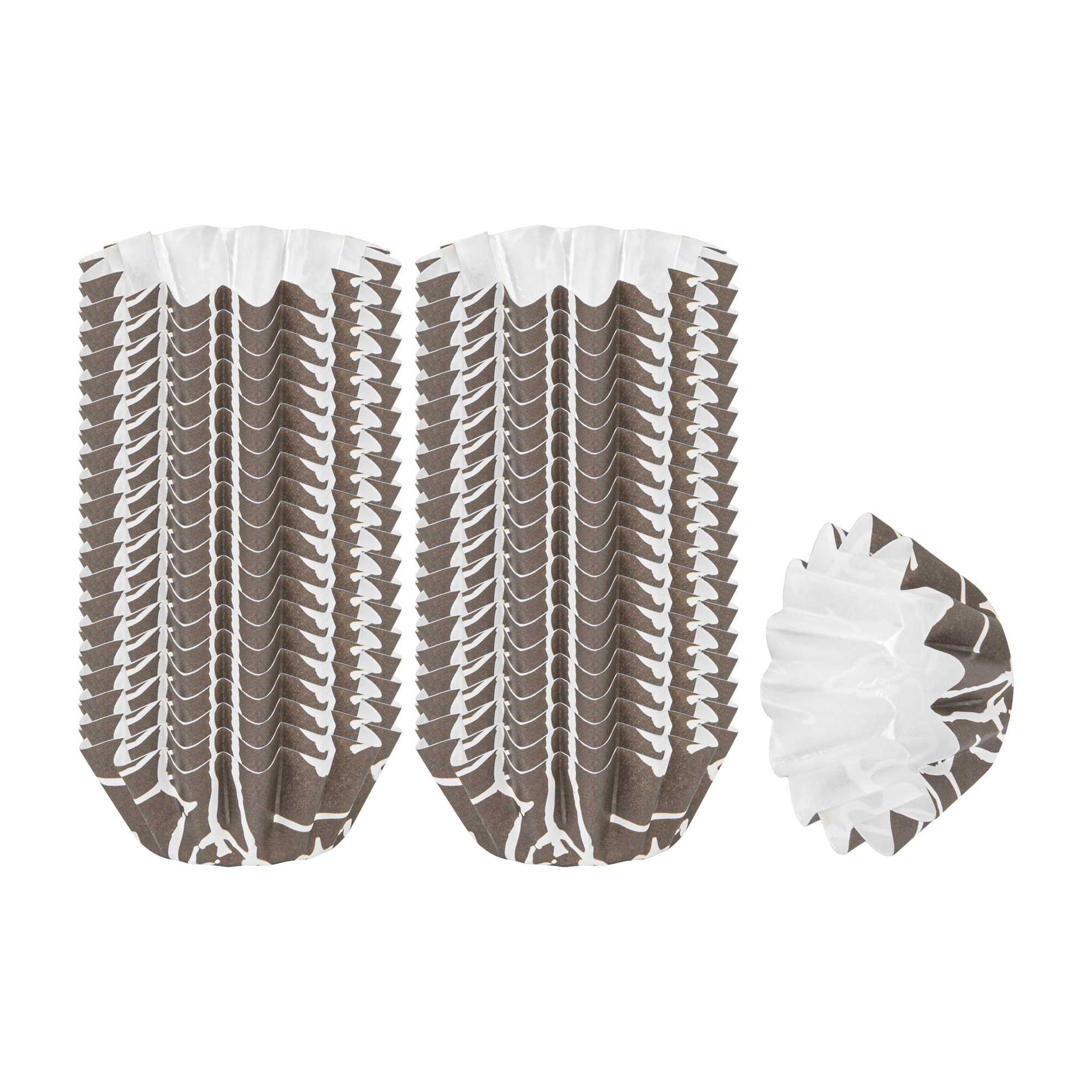 Panificio 0.4 oz Round Chocolate Wisp Paper Mini Baking Cup - Flared - 2" x 2" x 1/2" - 200 count box