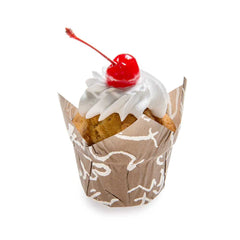 Panificio 1 oz Tulip Chocolate Wisp Paper Regular Baking Cup - 3
