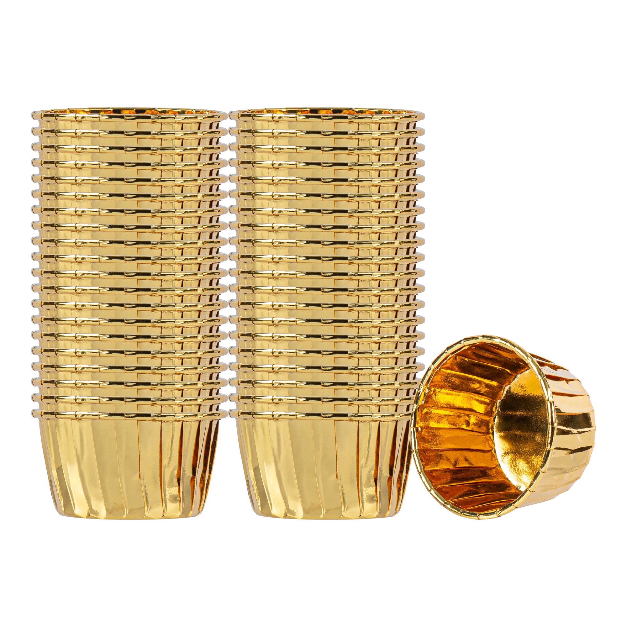 Panificio 3 oz Round Rose Gold Paper Small Baking Cup - Pleated - 2 1/2" x 2 1/2" x 1 1/2" - 200 count box