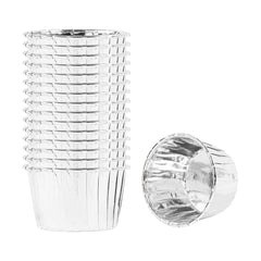 Panificio 3 oz Round Metallic Silver Paper Small Baking Cup - Pleated - 2 1/2