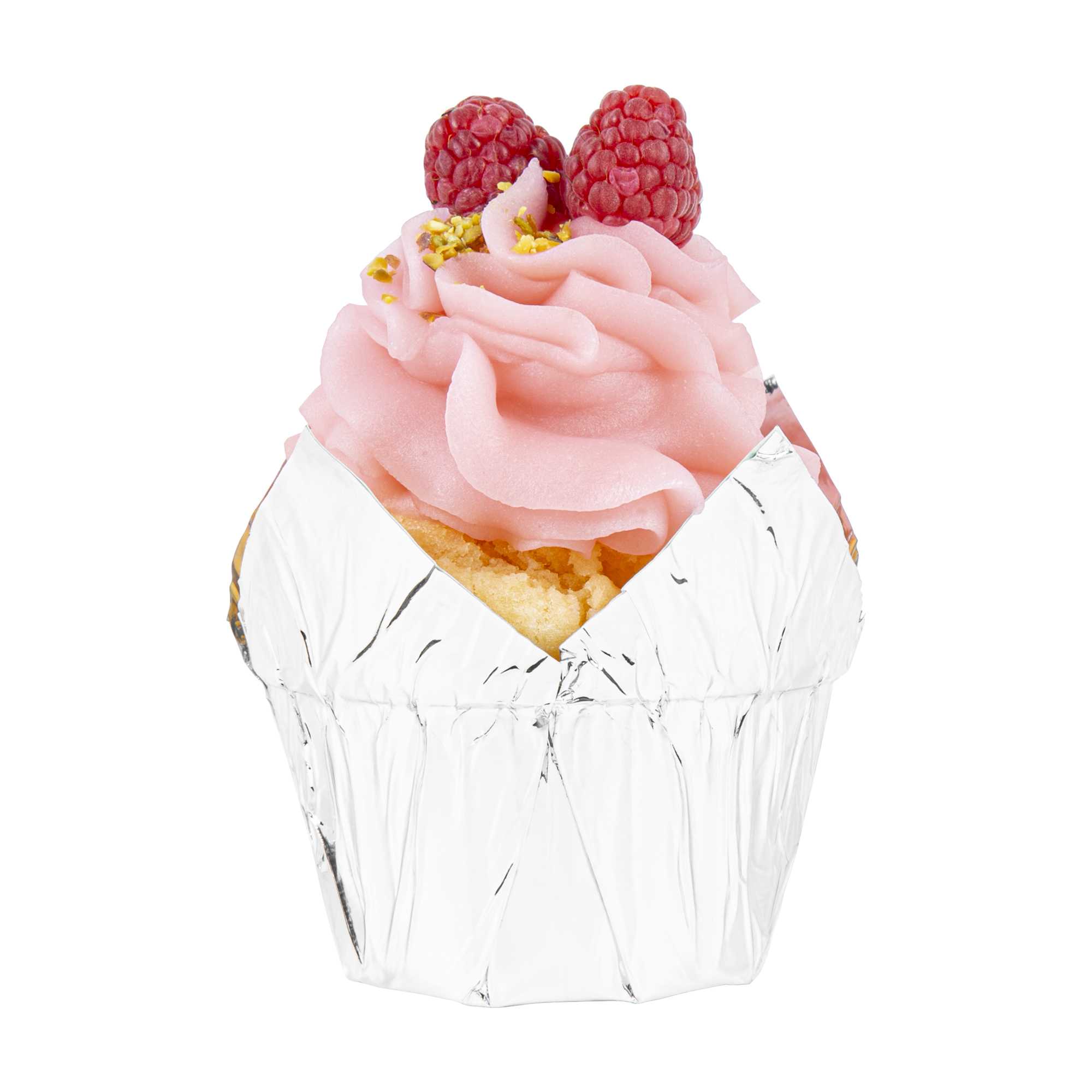 Panificio 4 oz Tulip Metallic Silver Paper Regular Baking Cup - 2 1/4" x 2 1/4" x 1 1/2" - 200 count box