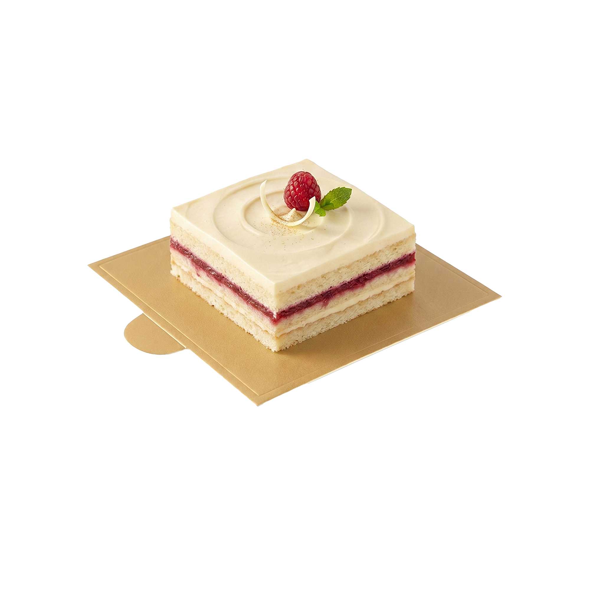 Pastry Tek Square Gold Paper SturdyServe Base - 2 3/4" x 2 3/4" - 200 count box