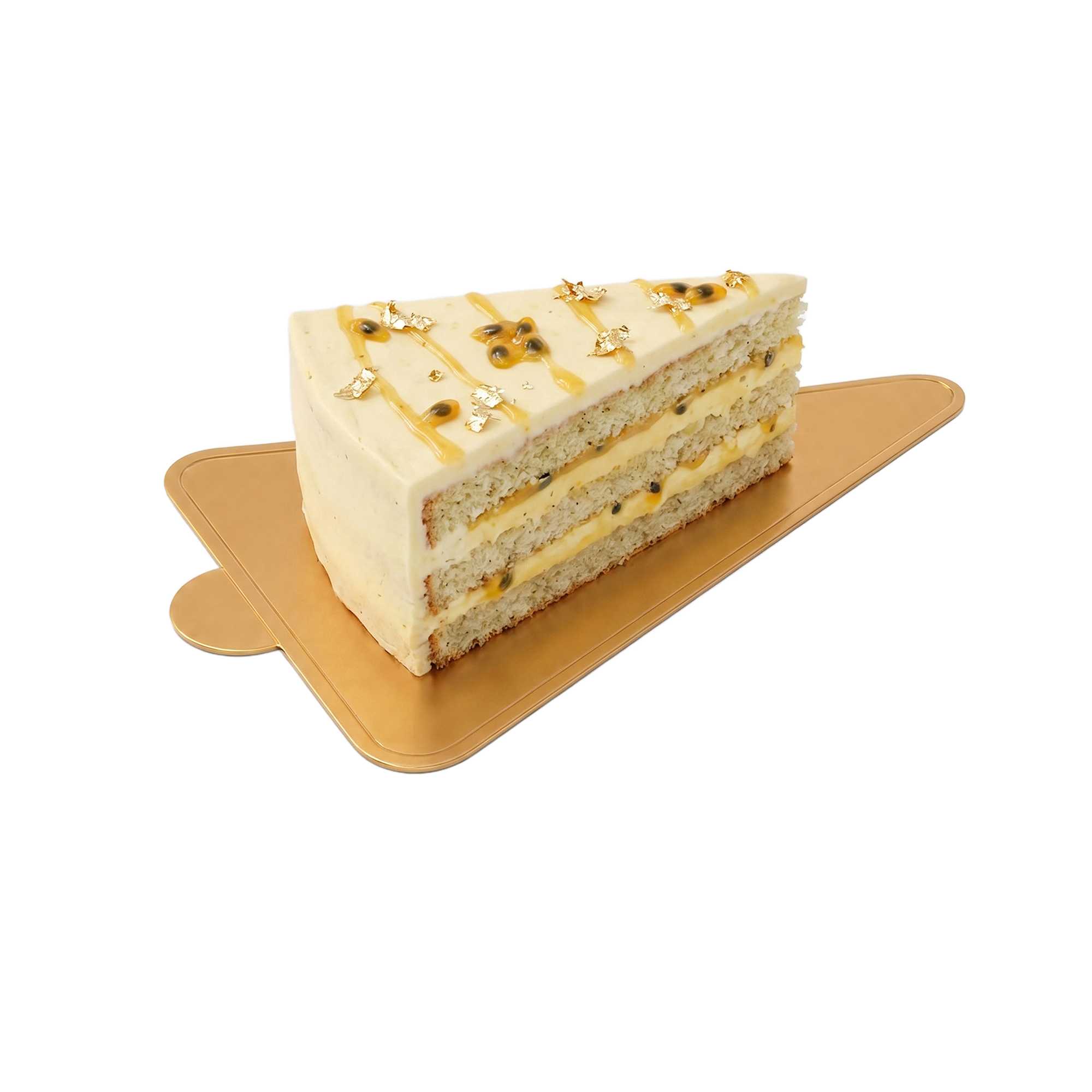 Pastry Tek Triangle Gold Paper SturdyServe Base - 3" x 4 3/4" - 200 count box