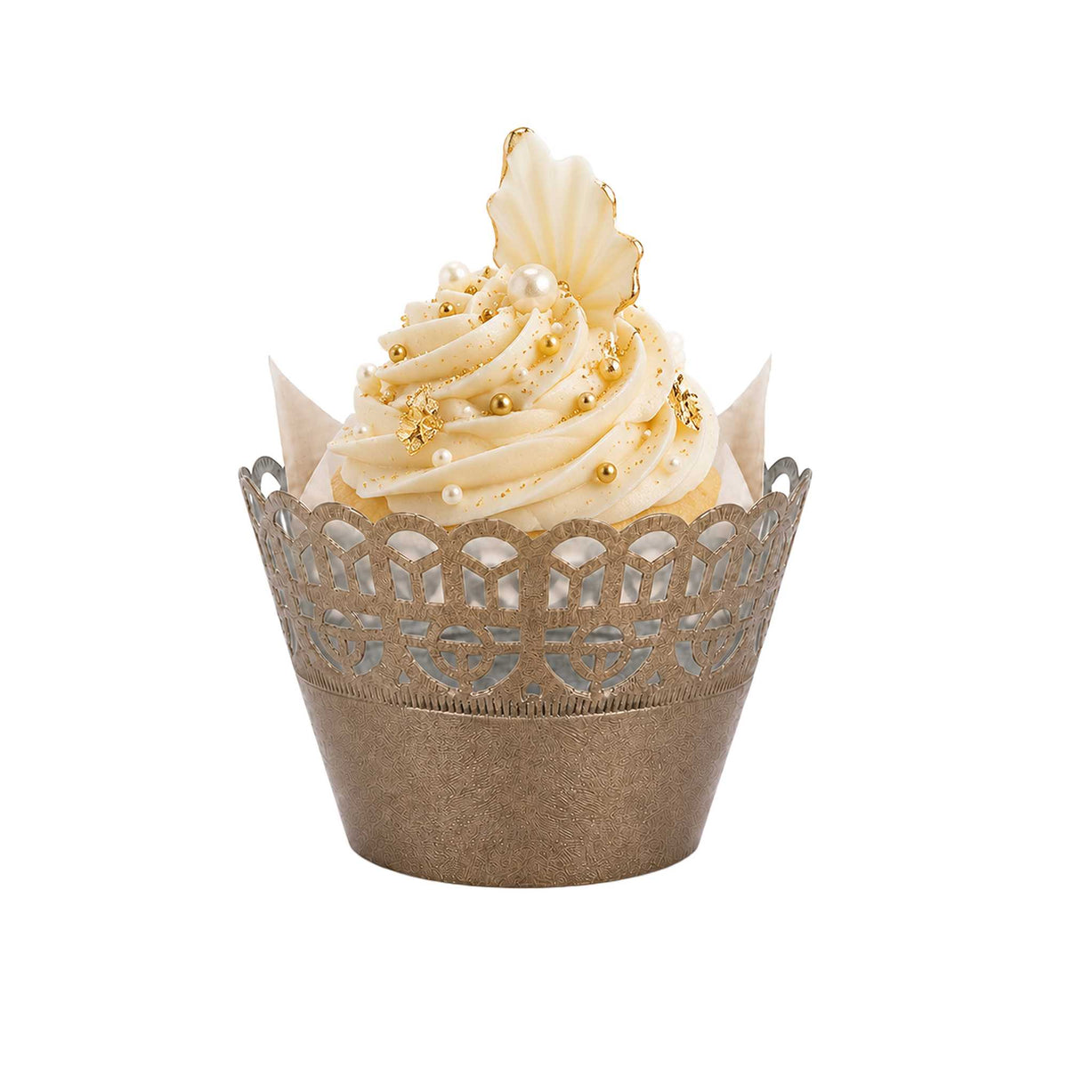 Bellissimo Round Cocoa Brown Paper Cupcake Wrap - 2 1/4" x 2 1/4" x 2" - 200 count box