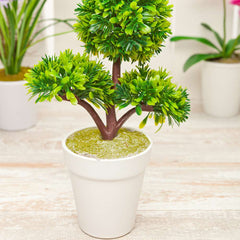 Fiore Green Plastic Petite Green Tree in Plastic Pot - 7
