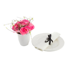 Fiore Pink Plastic Roses in Plastic Pot - 6 Blooms - 4
