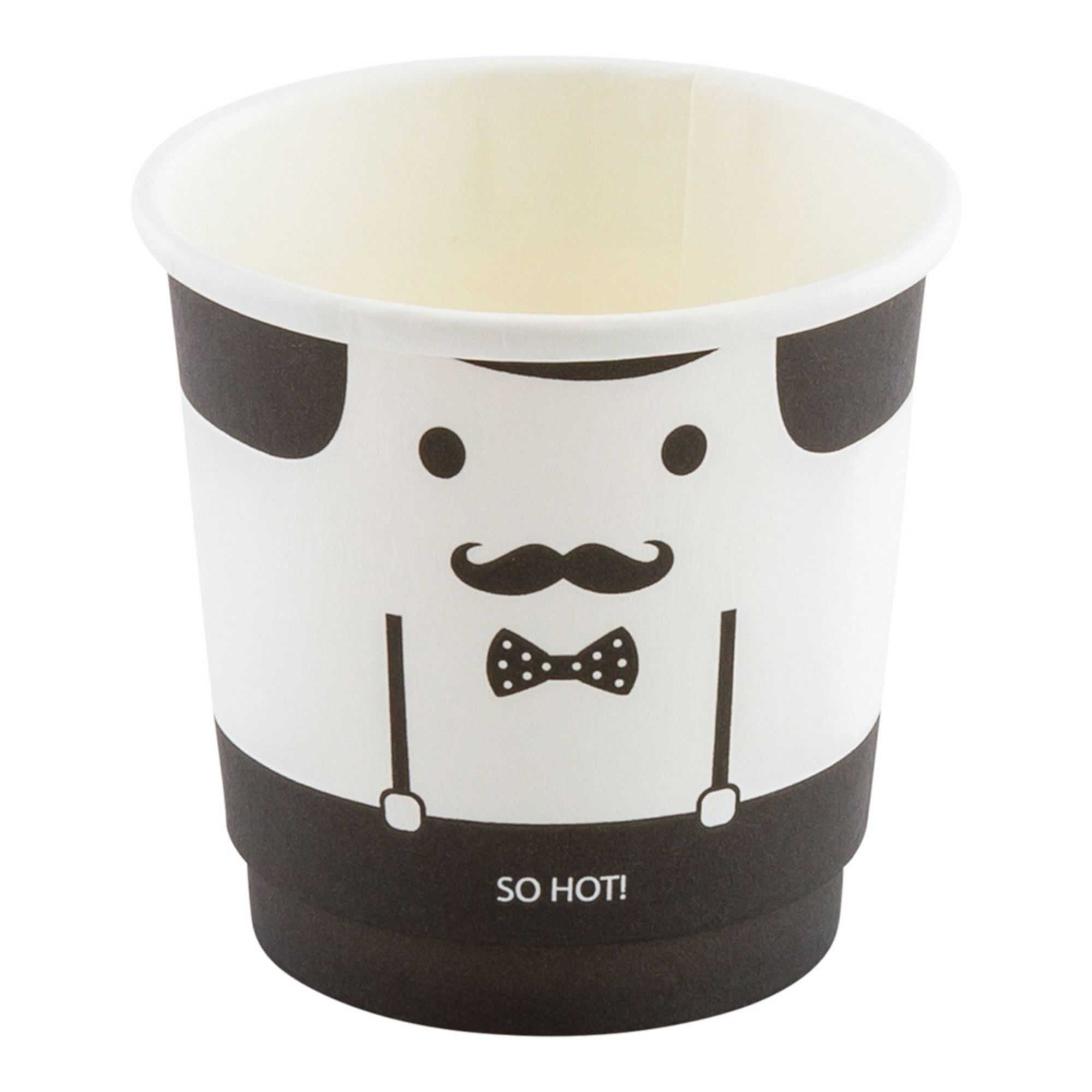 Restpresso 4 oz Monsieur Paper Coffee Cup - Double Wall - 2 1/2" x 2 1/2" x 2 1/4" - 500 count box