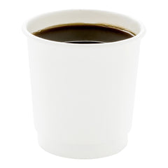 4 oz White Paper Coffee Cup - Double Wall - 2 1/2