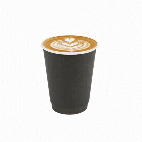 12 oz Black Paper Coffee Cup - Double Wall - 3 1/2 inch x 3 1/2 inch x 4 1/4 inch