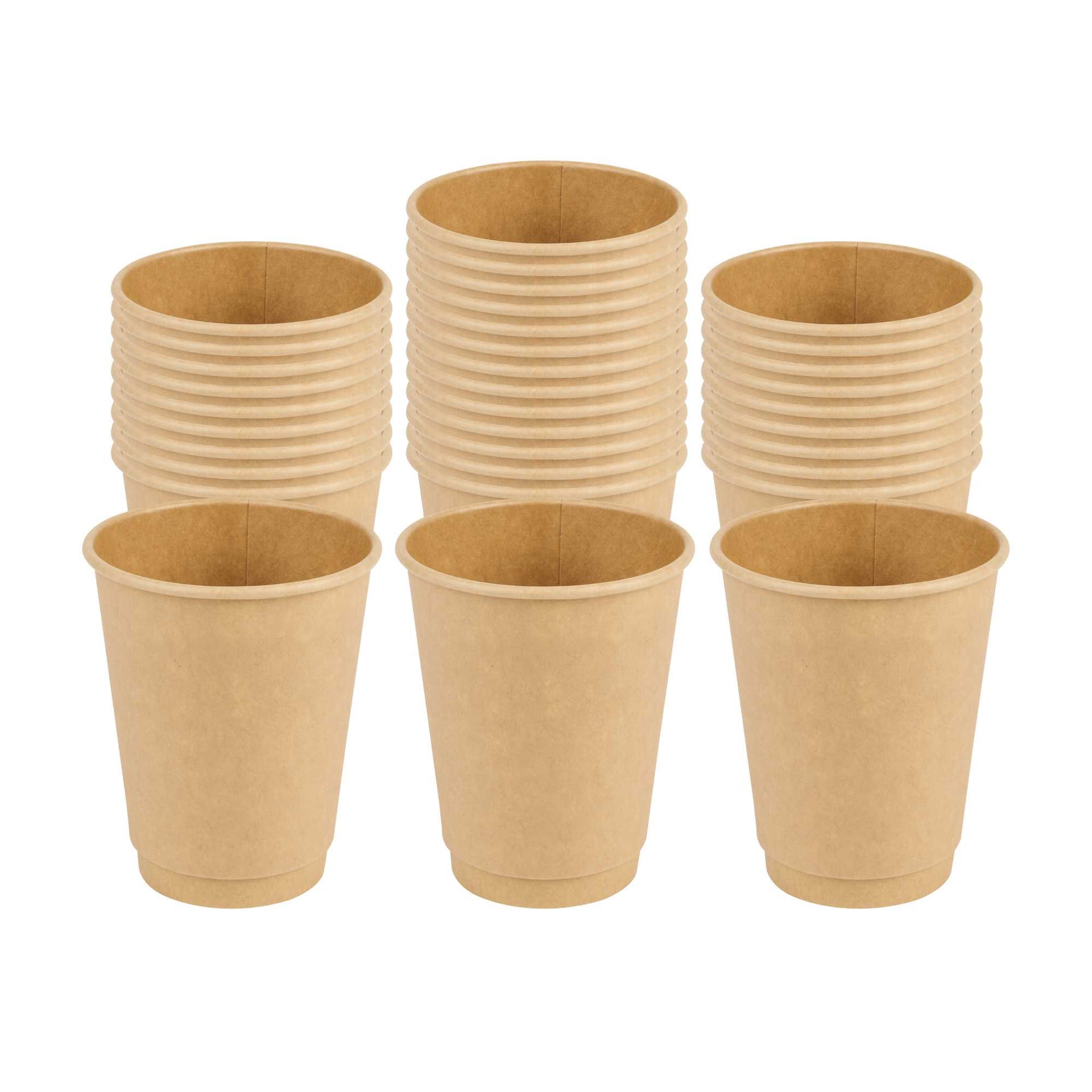 Restpresso 12 oz Kraft Paper Coffee Cup - Double Wall - 3 1/2" x 3 1/2" x 4 1/4" - 500 count box