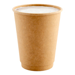 12 oz Kraft Paper Coffee Cup - Double Wall - 3 1/2