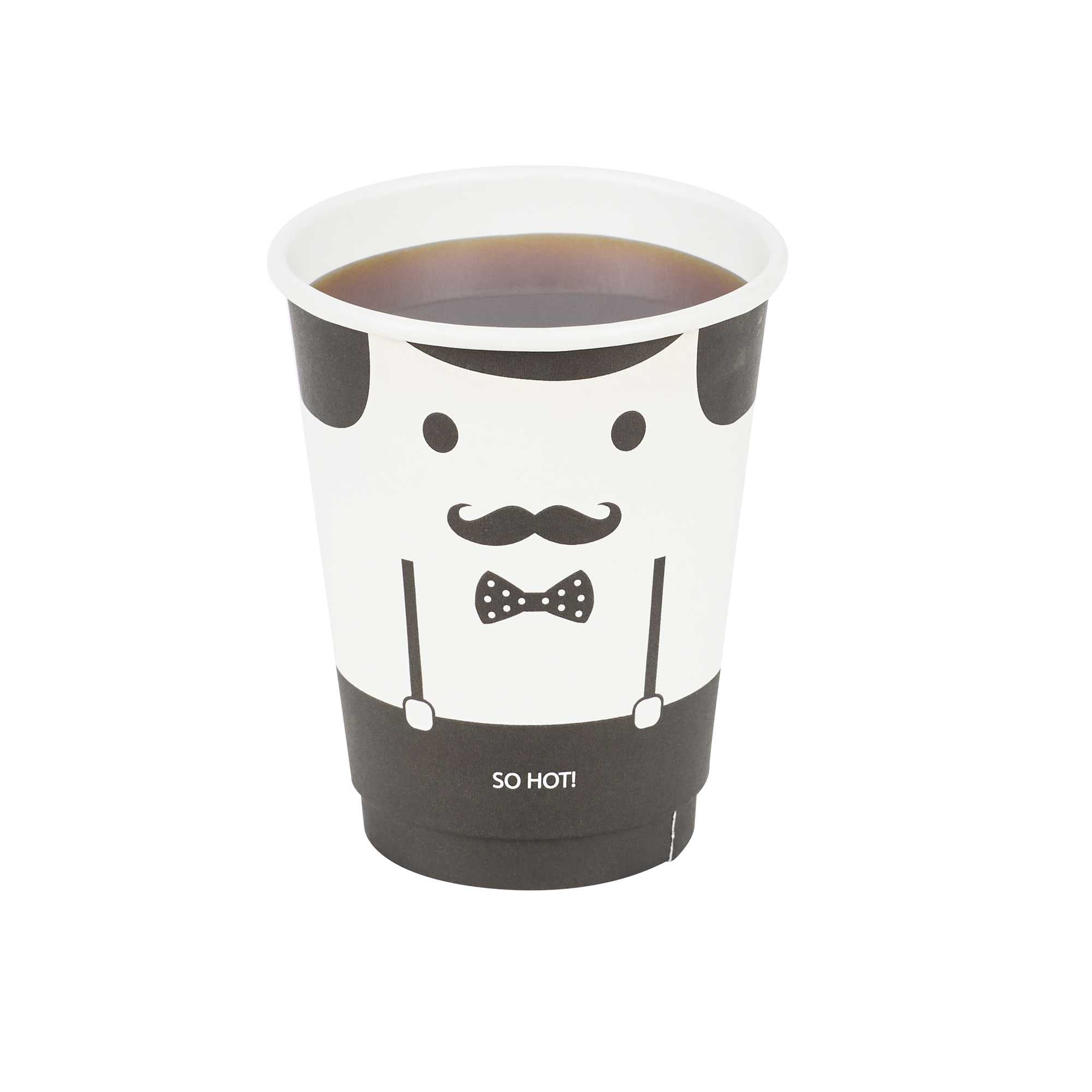 Restpresso 12 oz Monsieur Paper Coffee Cup - Double Wall - 3 1/2" x 3 1/2" x 4 1/4" - 25 count box