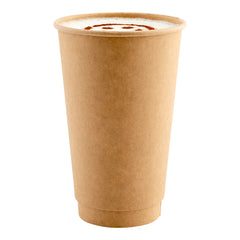16 oz Kraft Paper Coffee Cup - Double Wall - 3 1/2