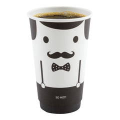 16 oz Monsieur Paper Coffee Cup - Double Wall - 3 1/2