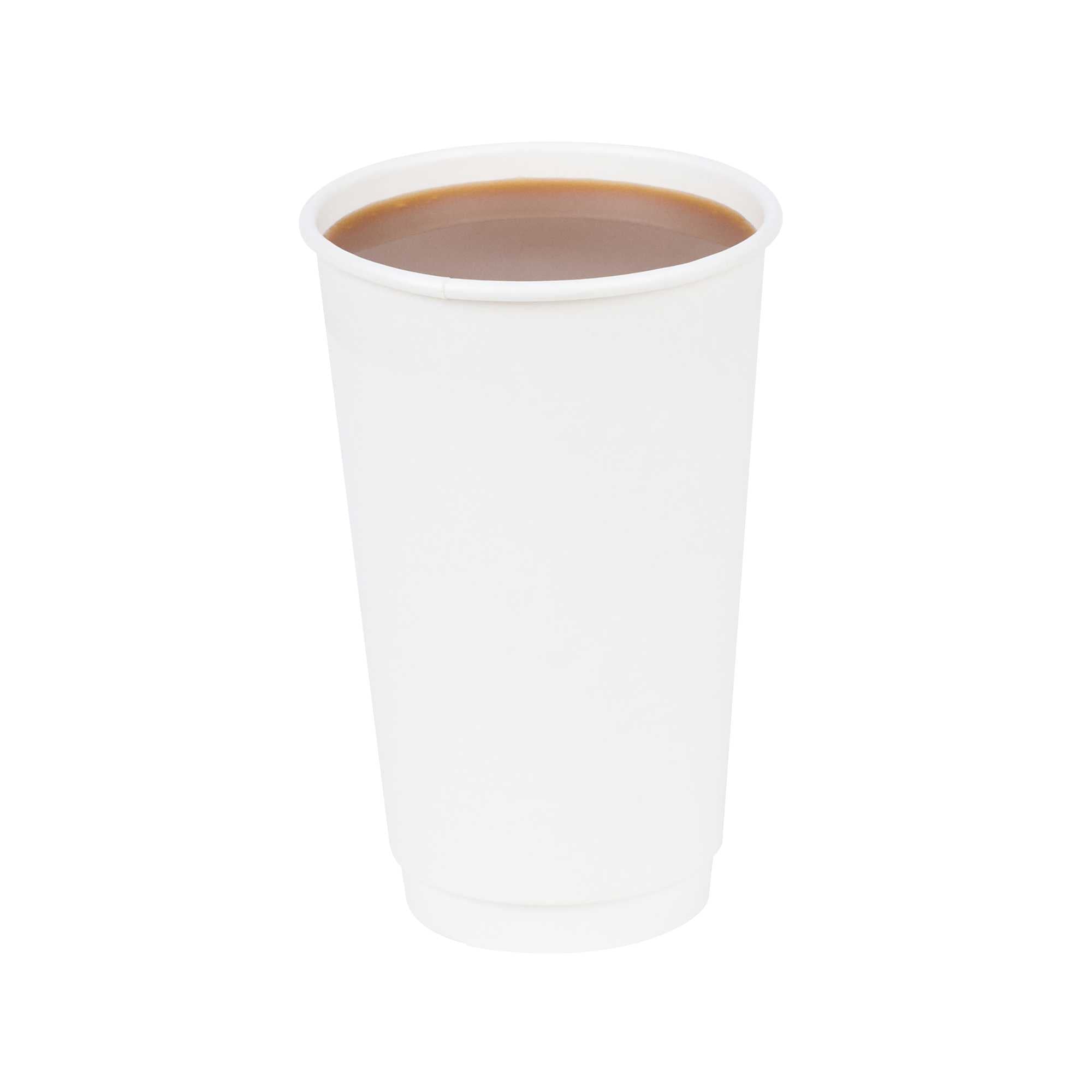 Restpresso 16 oz White Paper Coffee Cup - Double Wall - 3 1/2" x 3 1/2" x 5 1/2" - 500 count box