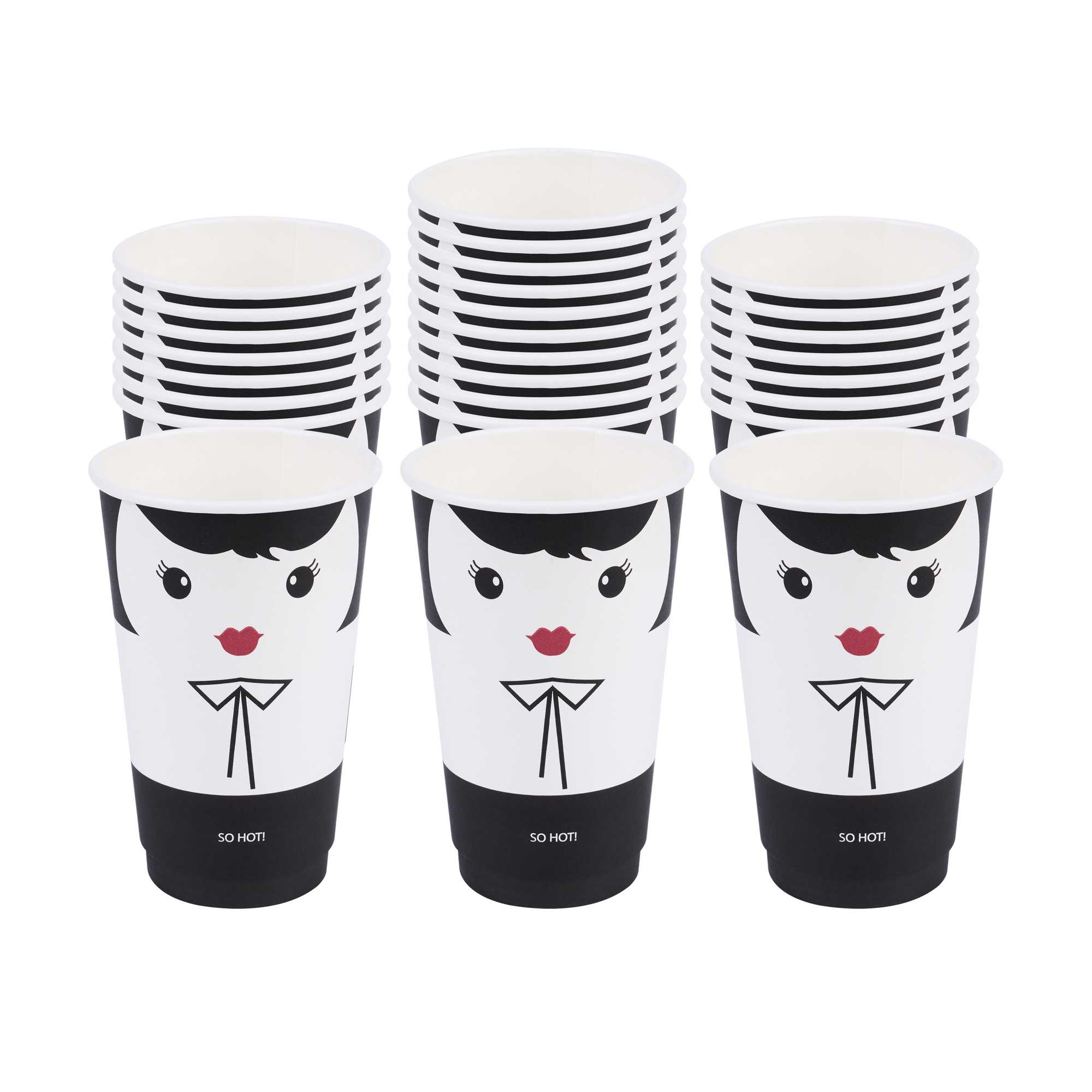 Restpresso 16 oz Madame Paper Coffee Cup - Double Wall - 3 1/2" x 3 1/2" x 5 1/2" - 500 count box