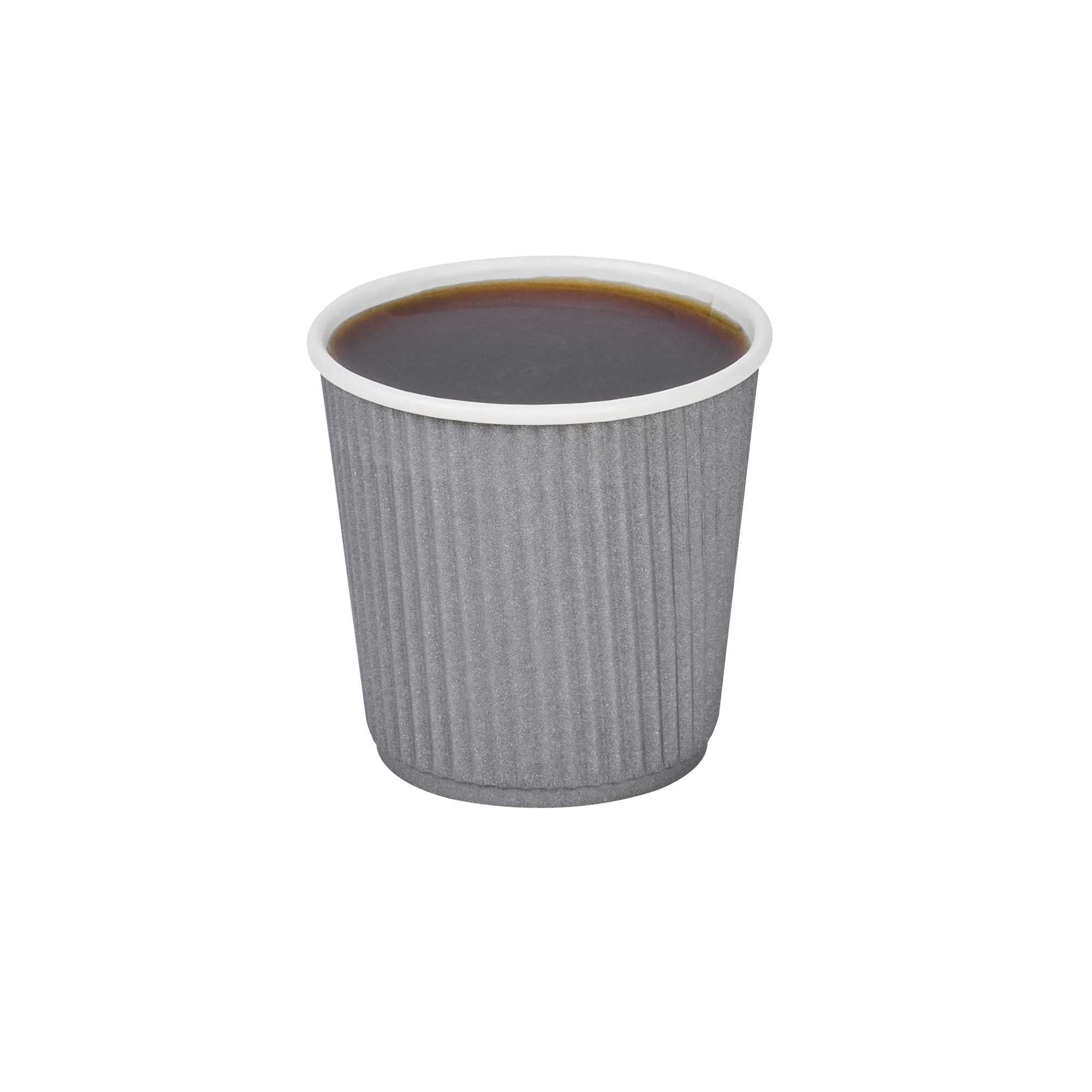 4 oz Gray Paper Coffee Cup - Ripple Wall - 2 1/2