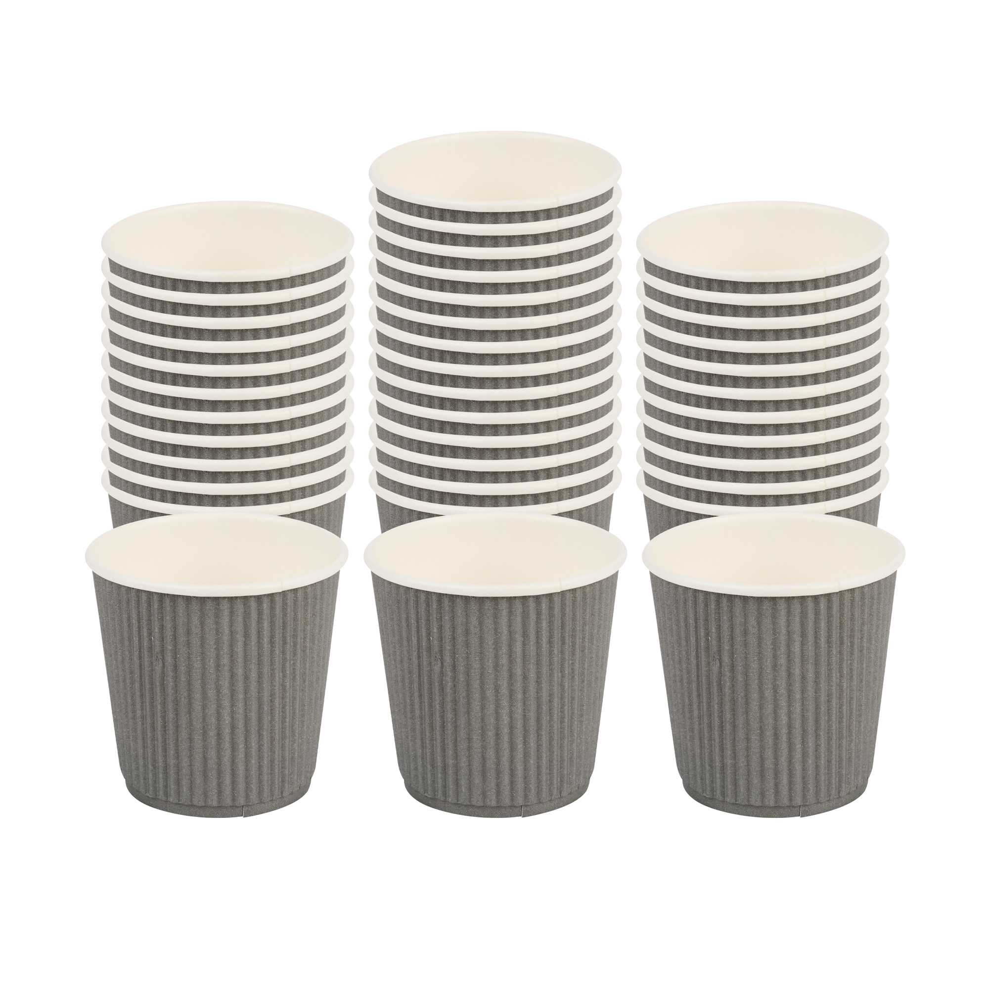4 oz Gray Paper Coffee Cup - Ripple Wall - 2 1/2
