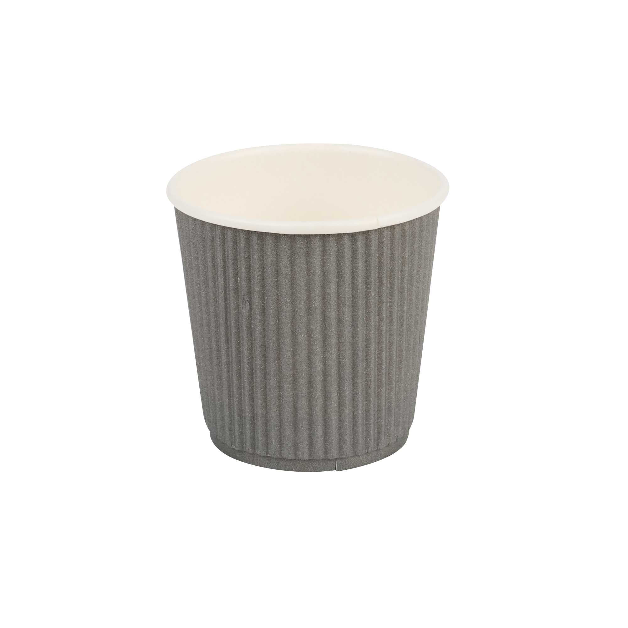 4 oz Gray Paper Coffee Cup - Ripple Wall - 2 1/2
