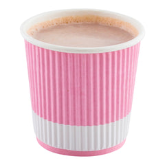 4 oz Light Pink Paper Coffee Cup - Ripple Wall - 2 1/2
