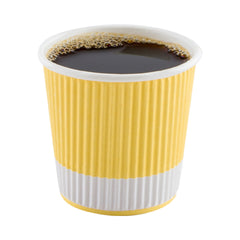 4 oz Light Yellow Paper Coffee Cup - Ripple Wall - 2 1/2