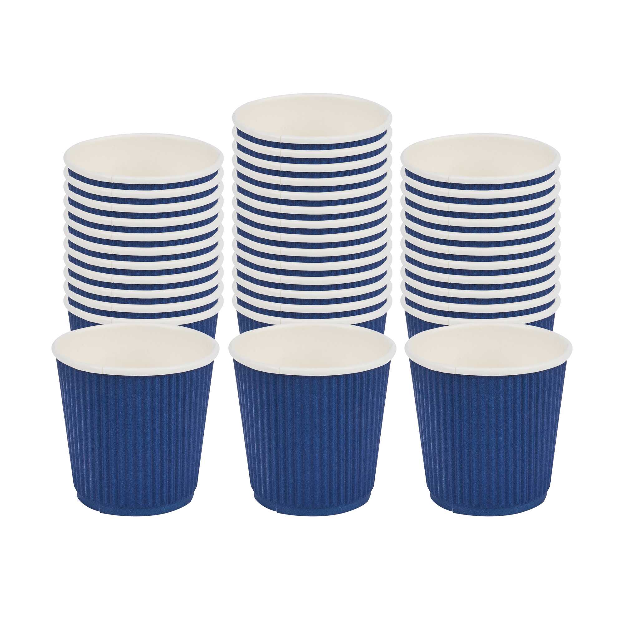 4 oz Midnight Blue Paper Coffee Cup - Ripple Wall - 2 1/2" x 2 1/2" x 2 1/4" - 25 count box