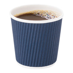 4 oz Midnight Blue Paper Coffee Cup - Ripple Wall - 2 1/2