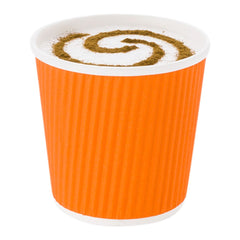 4 oz Tangerine Orange Paper Coffee Cup - Ripple Wall - 2 1/2